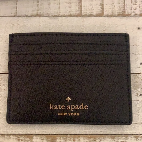 Nwt kate spade boxed shimmy glitter fabric card holder - Picture 2 of 8